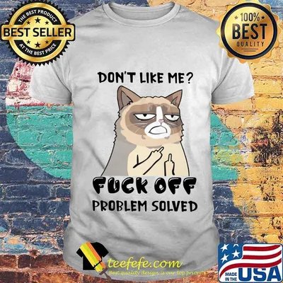 Meme cat don't like me fuck off problem solved shirt