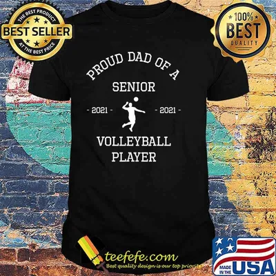 Mens Proud Dad Senior 2021 Volleyball Player Graduate T-Shirt Copy