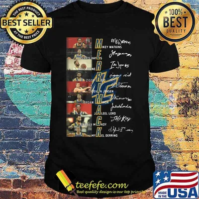 Merrimack warriors men's basketball players signatures shirt