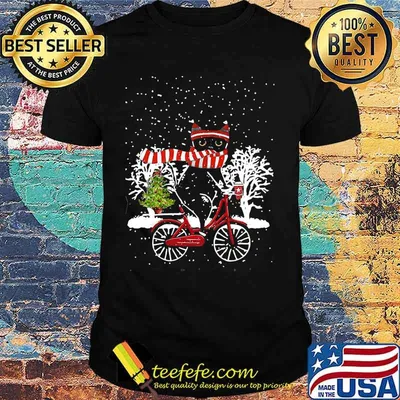 Merry christmas cat riding bicycles shirt