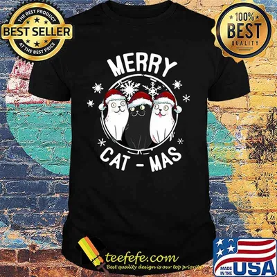 Merry christmas cats merry cat-mas snow shirt