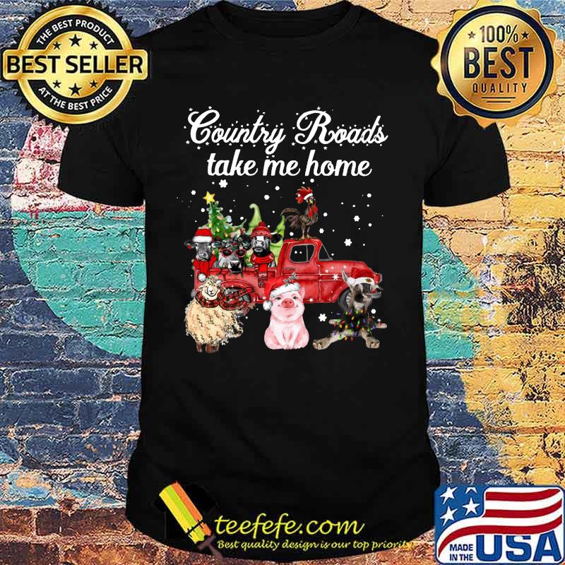 Merry christmas country roads take me home animals shirt