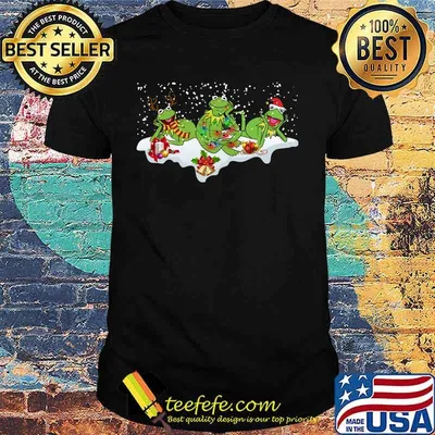 Merry christmas frogs snow shirt