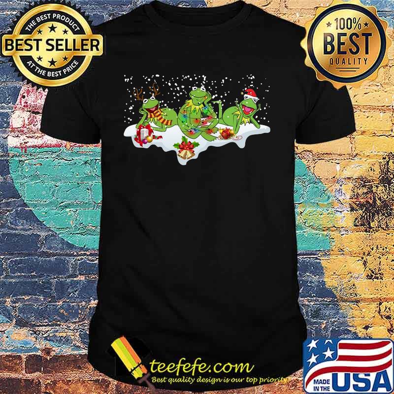 Merry christmas frogs snow shirt