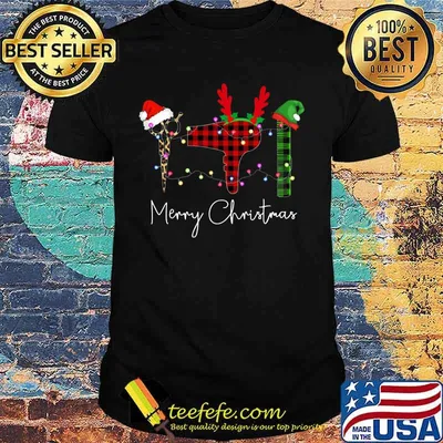 Merry christmas hairstyles lights shirt