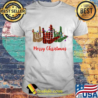 Merry christmas hand sign language leopard shirt