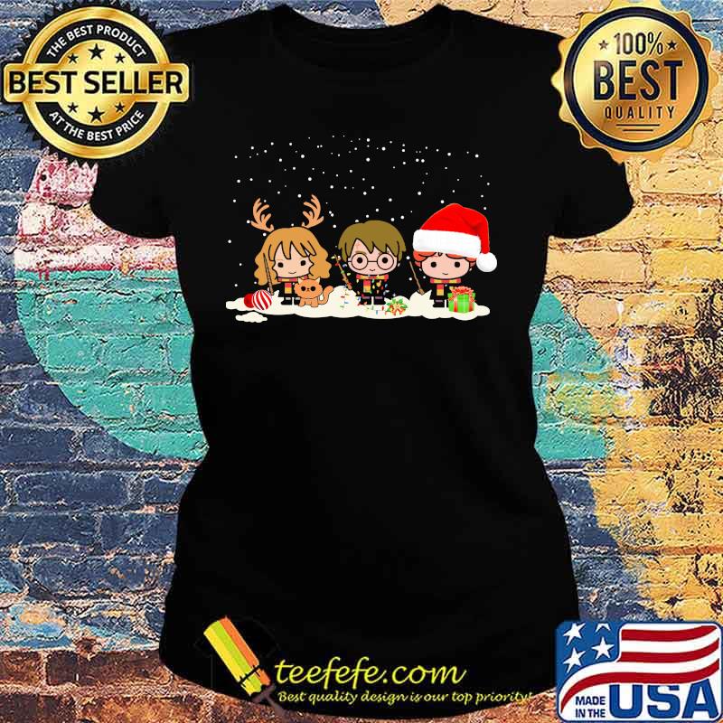 Merry christmas harry potter characters chibi s Ladies tee Merry christmas harry potter characters chibi s Ladies tee