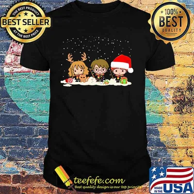 Merry christmas harry potter characters chibi shirt