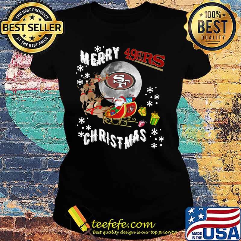 Merry christmas santa claus san francisco 49ers s Ladies tee Merry christmas santa claus san francisco 49ers s Ladies tee