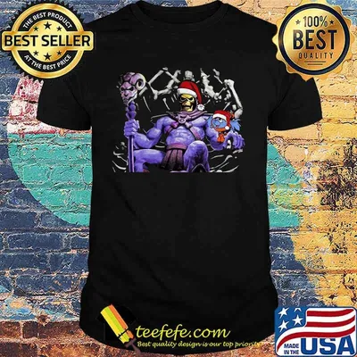 Merry christmas skeletor on throne shirt