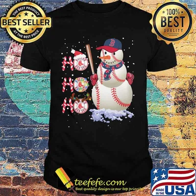 Merry christmas snowman boston red sox baseball ho ho ho shirt