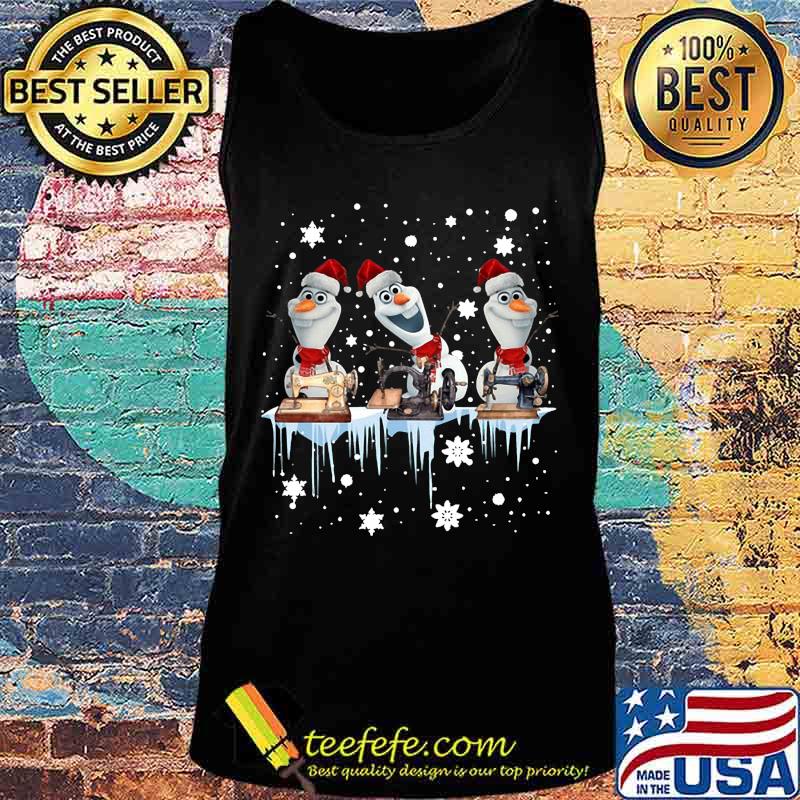 Merry christmas snowman santa sewing s Tank top Merry christmas snowman santa sewing s Tank top