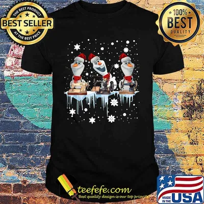 Merry christmas snowman santa sewing shirt