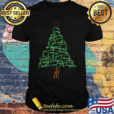 Merry christmas tree guns shirt