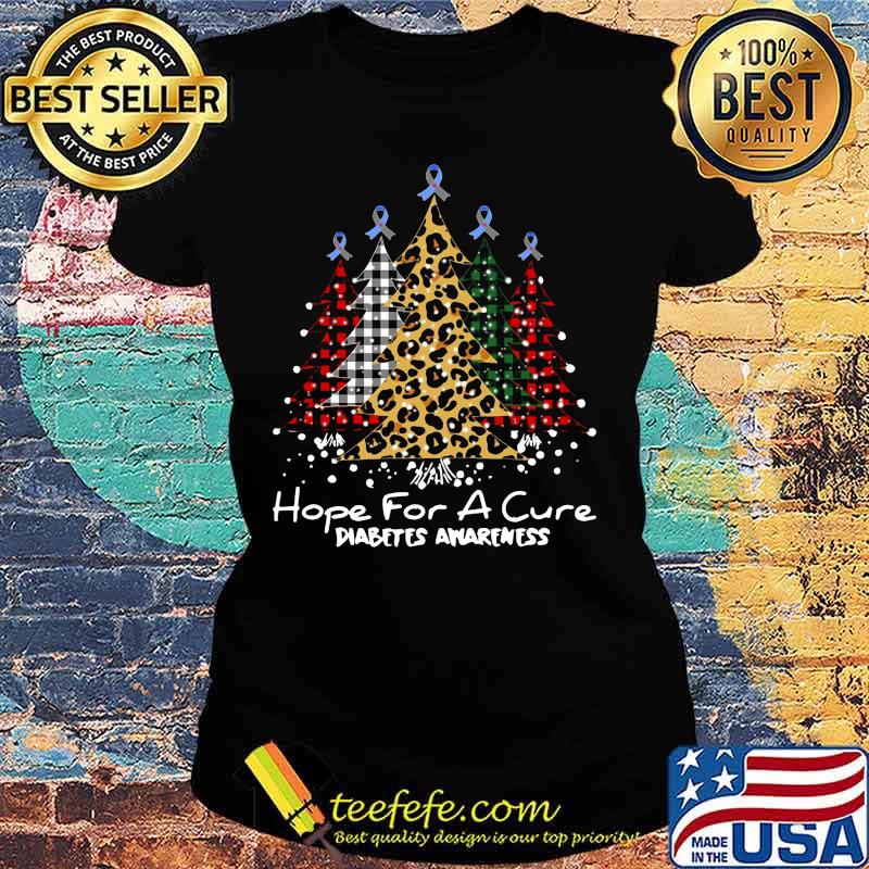 Merry christmas tree hope for a cure diabetes awareness s Ladies tee Merry christmas tree hope for a cure diabetes awareness s Ladies tee