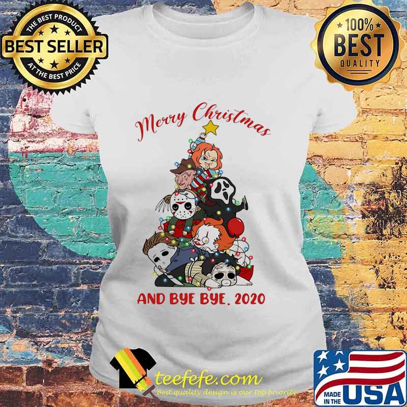 Merry christmas tree horror characters and bye bye 2020 halloween s Laides tee Merry christmas tree horror characters and bye bye 2020 halloween s Laides tee