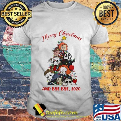 Merry christmas tree horror characters and bye bye 2020 halloween shirt