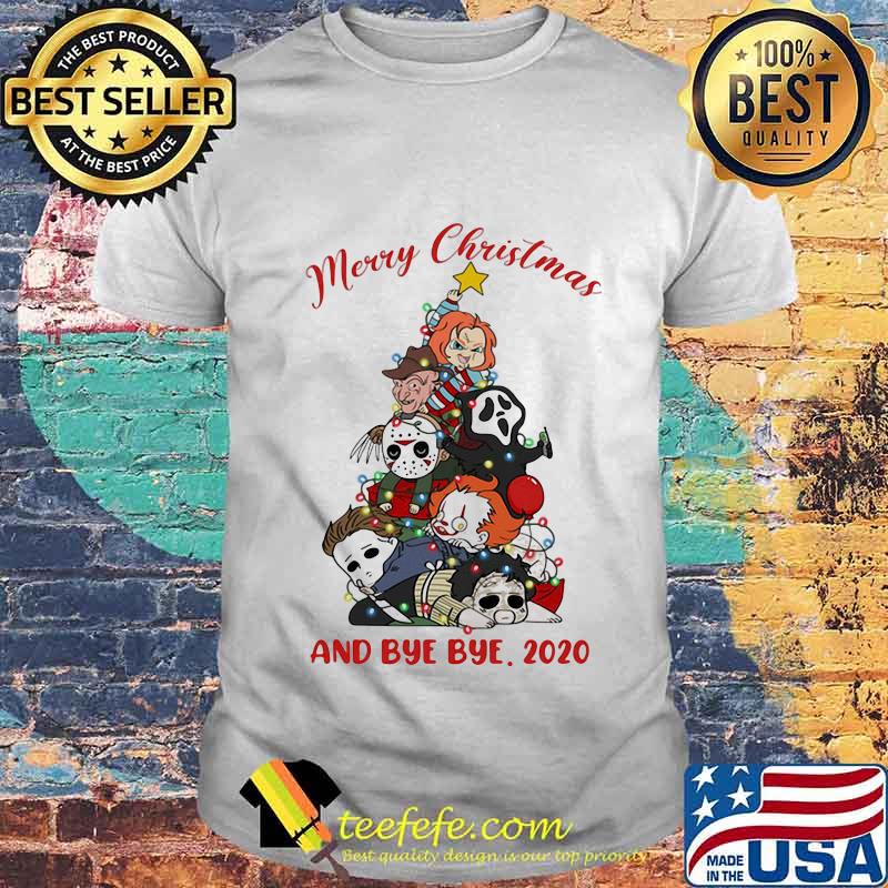 Merry christmas tree horror characters and bye bye 2020 halloween shirt