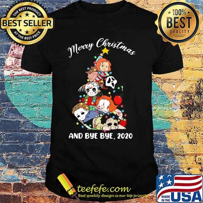 Merry christmas tree horror characters and bye bye 2020 shirt