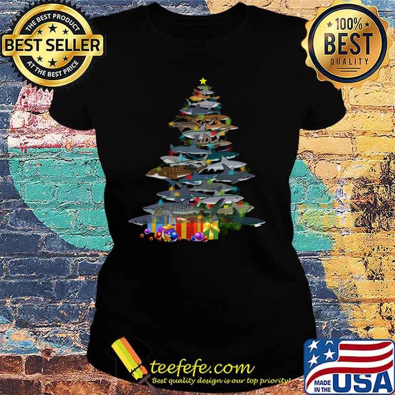 Merry christmas tree shark s Ladies tee Merry christmas tree shark s Ladies tee