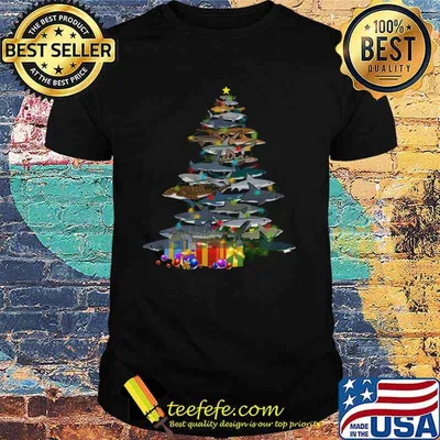 Merry christmas tree shark shirt
