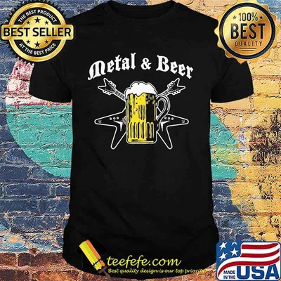 Metal and beer punk rock guitar shirt
