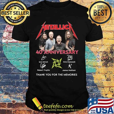 Metallica 40th anniversary thank you for the memories signatures shirt