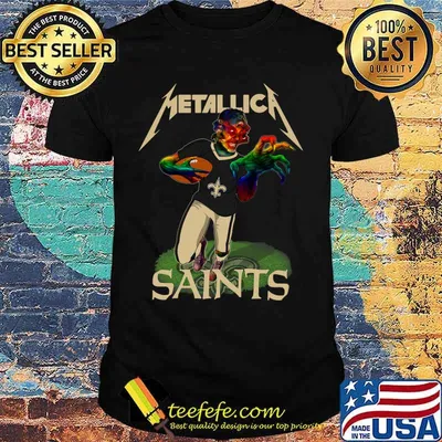 Metallica band new orleans saints football shirt