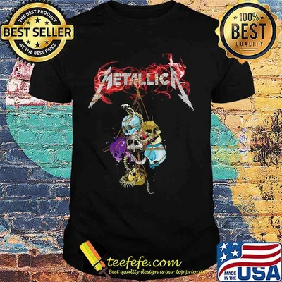 Metallica band skulls fire shirt