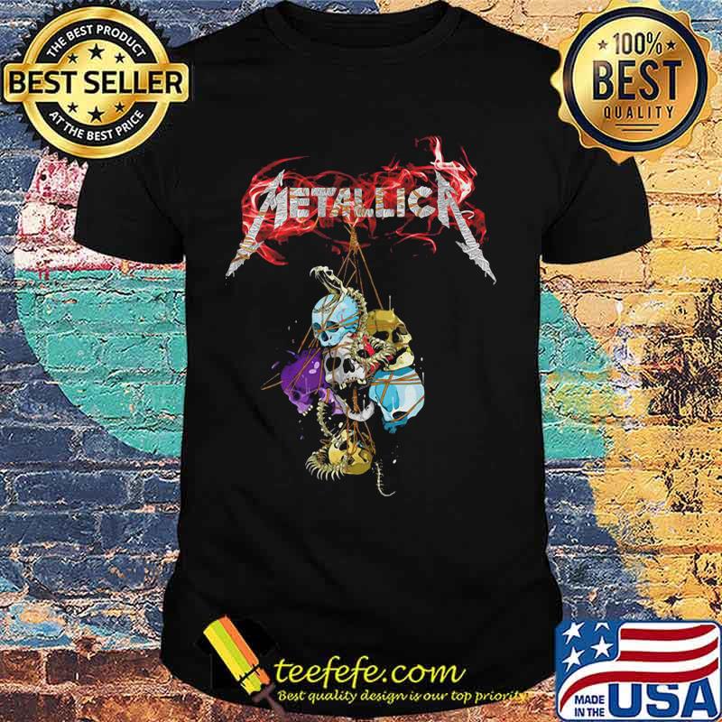 Metallica band skulls fire shirt