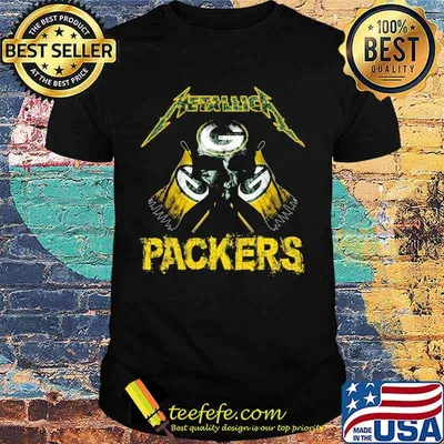 Metallica green bay packers football shirt
