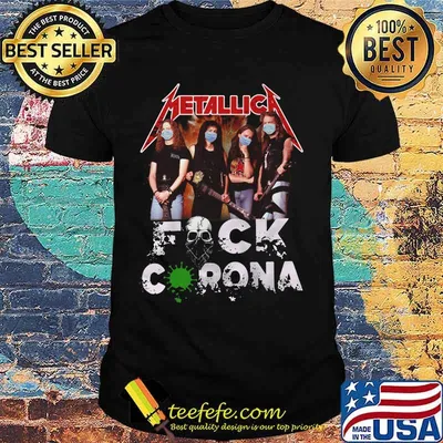 Metallica mask fuck coronavirus skull shirt