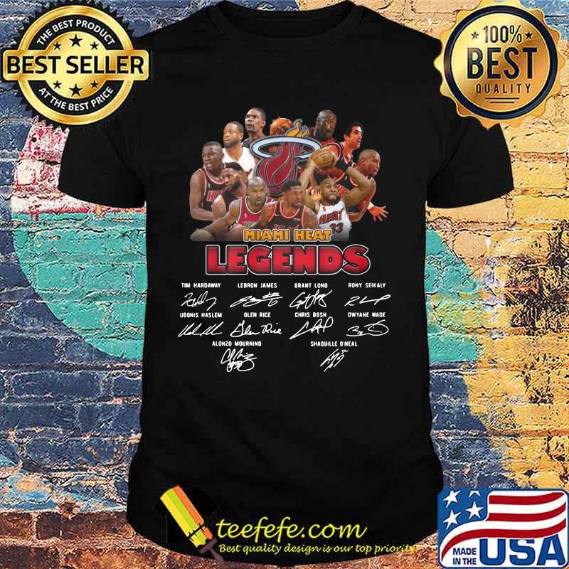 Miami heat legends basketball players signatures shirt