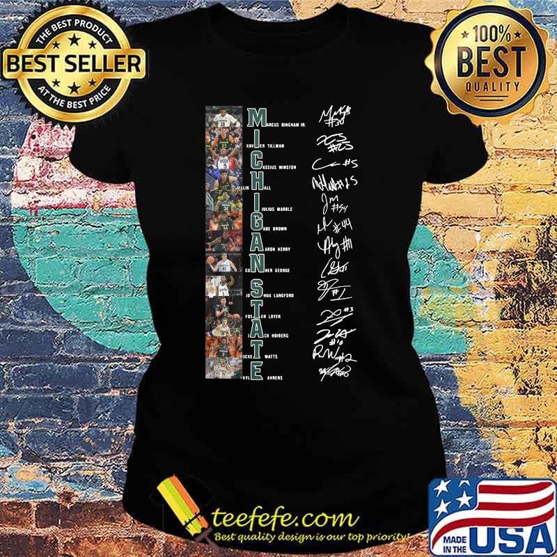 Michigan state athletics basketball players signatures s Ladies tee Michigan state athletics basketball players signatures s Ladies tee