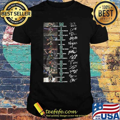 Michigan state athletics basketball players signatures shirt