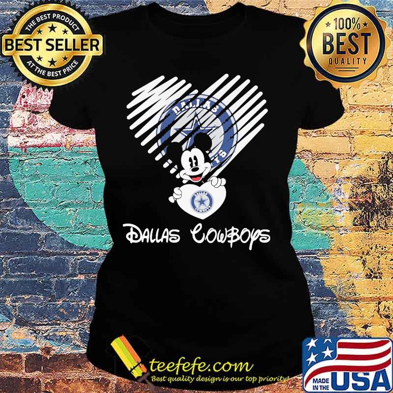 Mickey mouse hug heart dallas cowboys s Ladies tee Mickey mouse hug heart dallas cowboys s Ladies tee