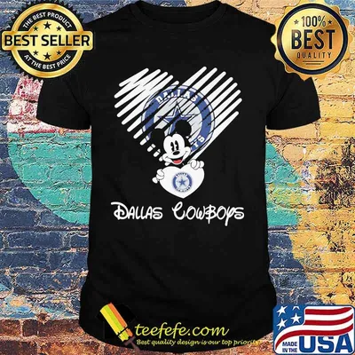 Mickey mouse hug heart dallas cowboys shirt