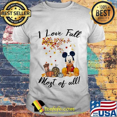 Mickey mouse i love fall most of all leaves tree shirt
