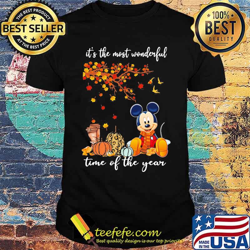 Mickey mouse it's the most wonderful time of the year leaves tree shirt