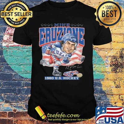 Mike eruzione 1980 us hockey american flag shirt