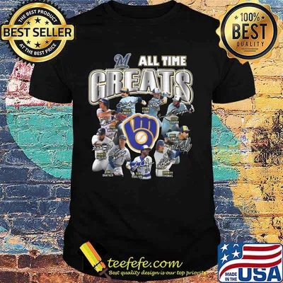 Milwaukee brewers baseball all time greats signatures shirt