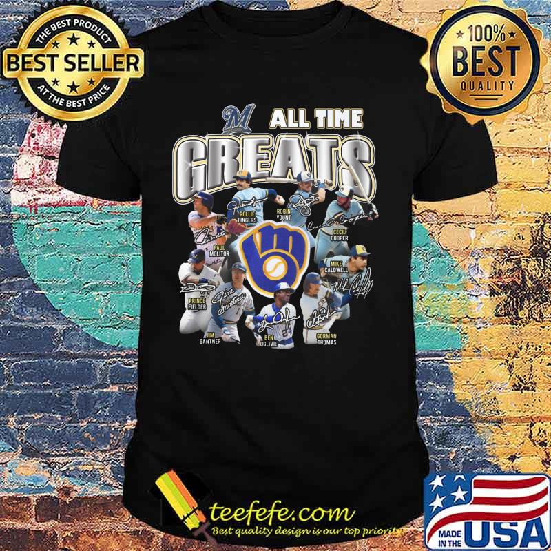 Milwaukee brewers baseball all time greats signatures shirt Milwaukee brewers baseball all time greats signatures shirt