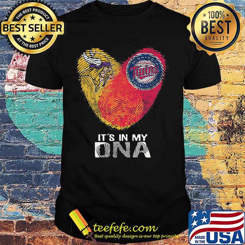 Minnesota vikings twins it's in my dna heart shirt