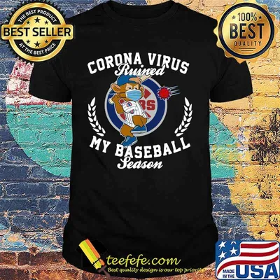 Monkey corona virus ruined my baseball season chicago cubs shirt