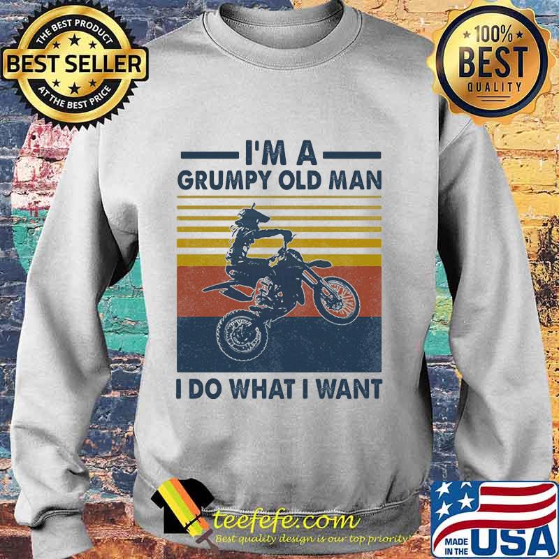 Motocross i'm a grumpy old man i do what i want line vintage retro s Sweater Motocross i'm a grumpy old man i do what i want line vintage retro s Sweater