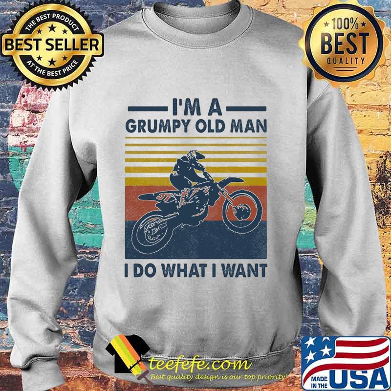 Motocross i'm a grumpy old man i do what i want vintage retro white s Sweater Motocross i'm a grumpy old man i do what i want vintage retro white s Sweater