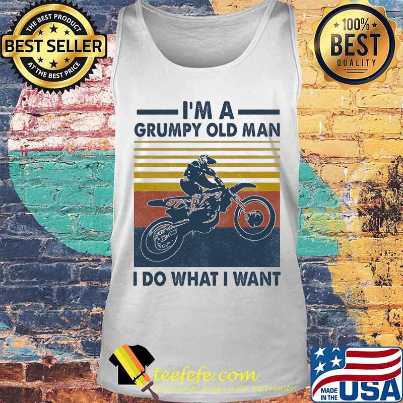 Motocross i'm a grumpy old man i do what i want vintage retro white s Tank top Motocross i'm a grumpy old man i do what i want vintage retro white s Tank top