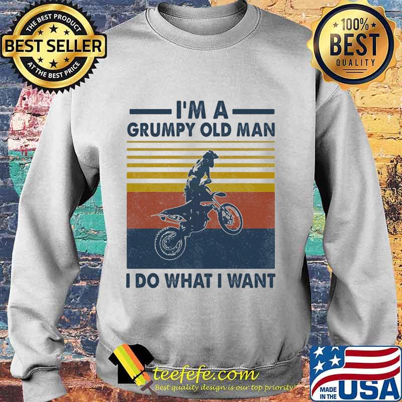 Motocross player i'm a grumpy old man i do what i want vintage retro s Sweater Motocross player i'm a grumpy old man i do what i want vintage retro s Sweater