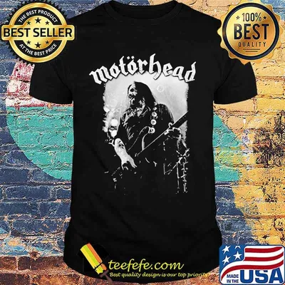Motorhead band lemmy playing guitar shirt