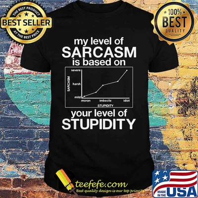 MY LEVEL OF SARCASM IS BASED ON YOUR LEVEL OF STUPIDITY SEVERE HARSH MILD SHIRT